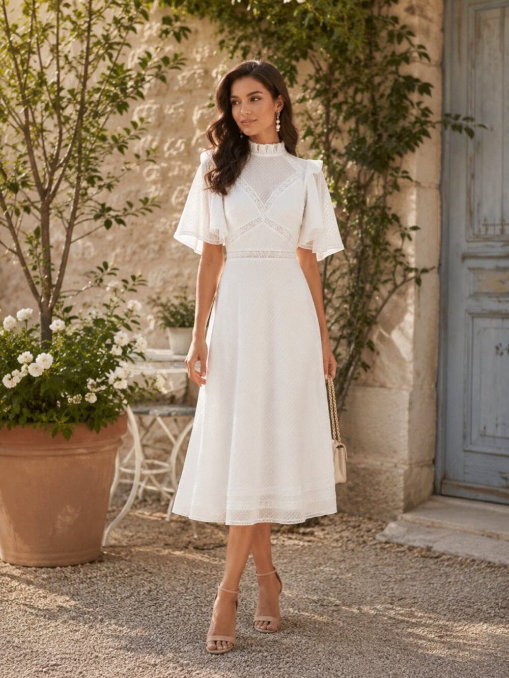 Keepsake Way Back Midi Dress Ivory NWT